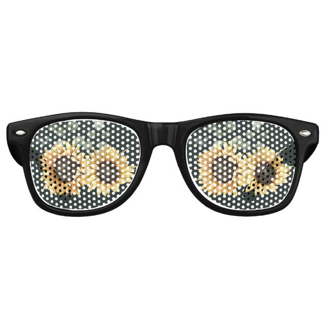 Sonnenblumengrün Botanische Hochzeit Partybrille (Vorderseite)