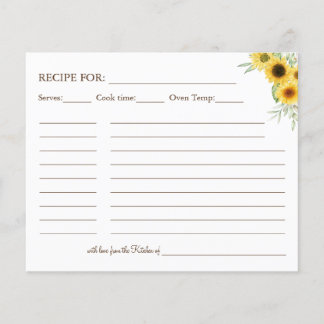 Sonnenblumengrün Recipe Karte
