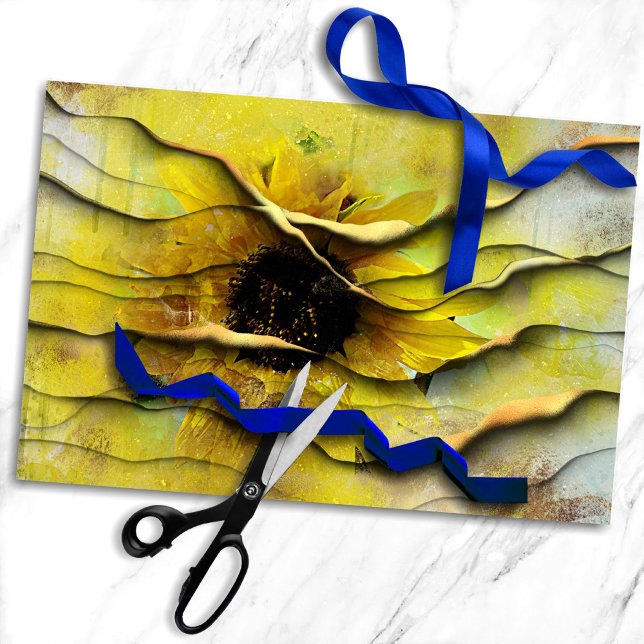 Sonnenblumengrunge | Liquid Gold Floral Decoupage Seidenpapier (Von Creator hochgeladen)