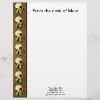 Sonnenblumenhain und Kosmische Katze Briefbogen