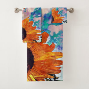 Sonnenblumenhandtuch Badhandtuch Set
