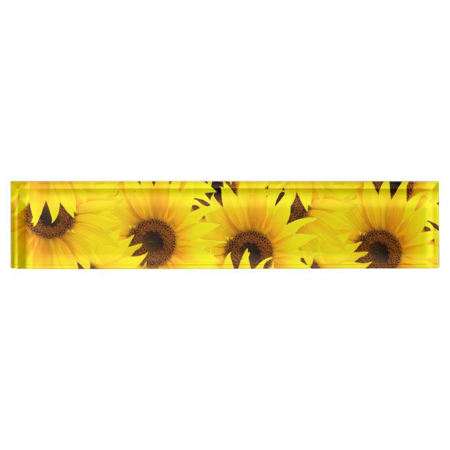 Sonnenblumenhintergrund Namensplakette (Vorderseite)
