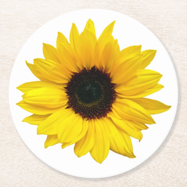 Sonnenblumenhochzeit-Brautparty Runder Pappuntersetzer (Vorderseite)