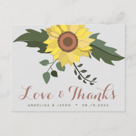 Sonnenblumenhochzeit Danke Postkarte