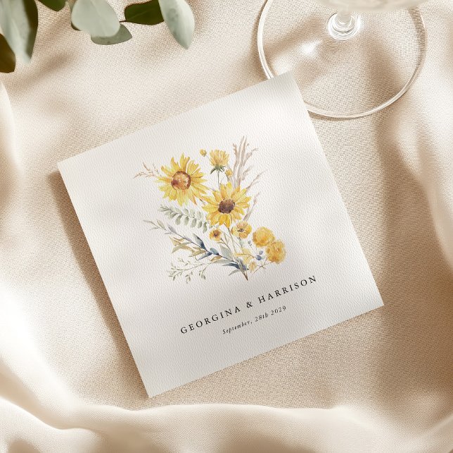 Sonnenblumenhochzeit im Spätsommer Serviette (Von Creator hochgeladen)