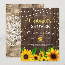 Sonnenblumenholz Paare Dusche Einladung rustikal