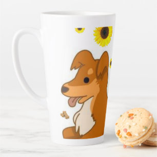 Sonnenblumenhund Latte Tasse