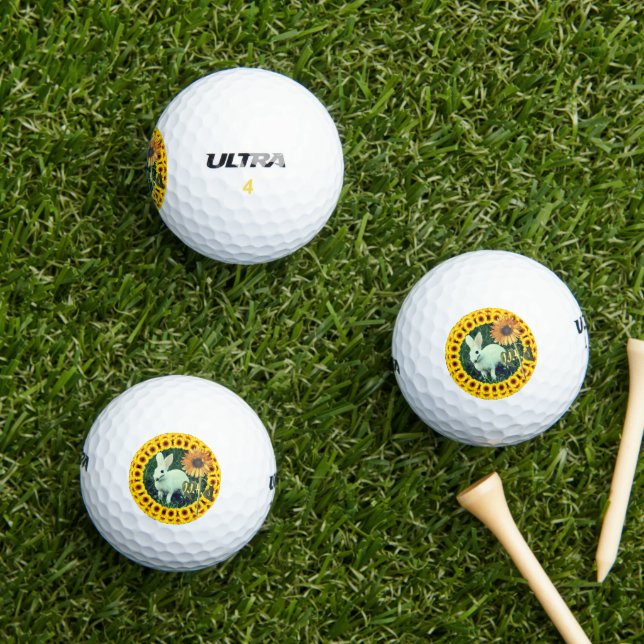 Sonnenblumenkaninchen Sunshine Golf Balls Golfball (Insitu Gras)