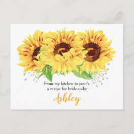 Sonnenblumenkarte Brautparty Rezept Karte