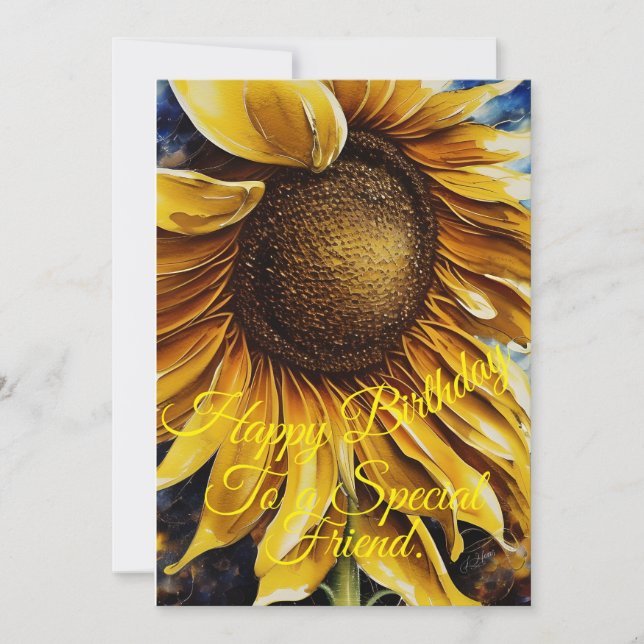 Sonnenblumenkarte Feiertagskarte (Vorderseite)