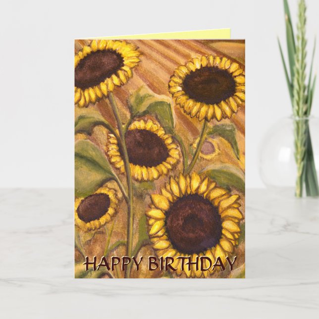 Sonnenblumenkarte Geburtstag Grußkarte Karte (Vorderseite)