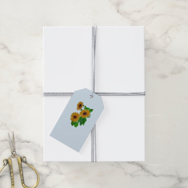 Sonnenblumenkarte Geschenkanhänger (Mit Garn)