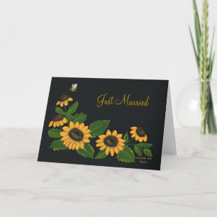 Sonnenblumenkarte nur verheiratet ankündigung
