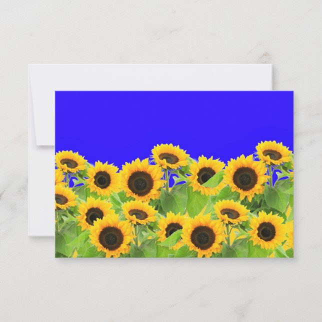 Sonnenblumenkarte Ukraine Flaggenfarben Ankündigung (Vorderseite)