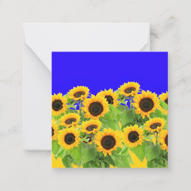 Sonnenblumenkarte Ukraine Flaggenfarben - Freiheit Mitteilungskarte (Vorderseite)