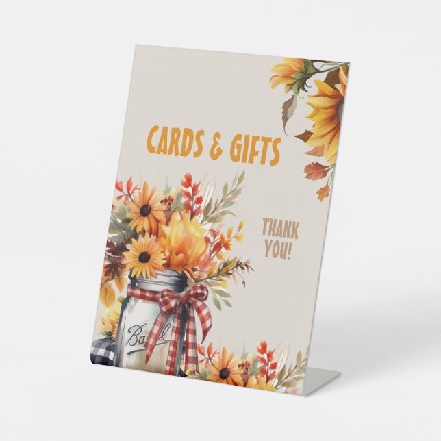 Sonnenblumenkarten und Party Sockelschild (Vorderseite)