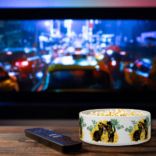 Sonnenblumenkatzen - Aquarellfarben Kunst Napf