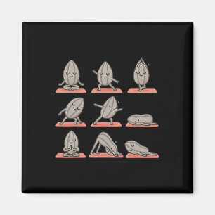 Sonnenblumenkern beim Yoga Vegan Kawaii Zen Magnet