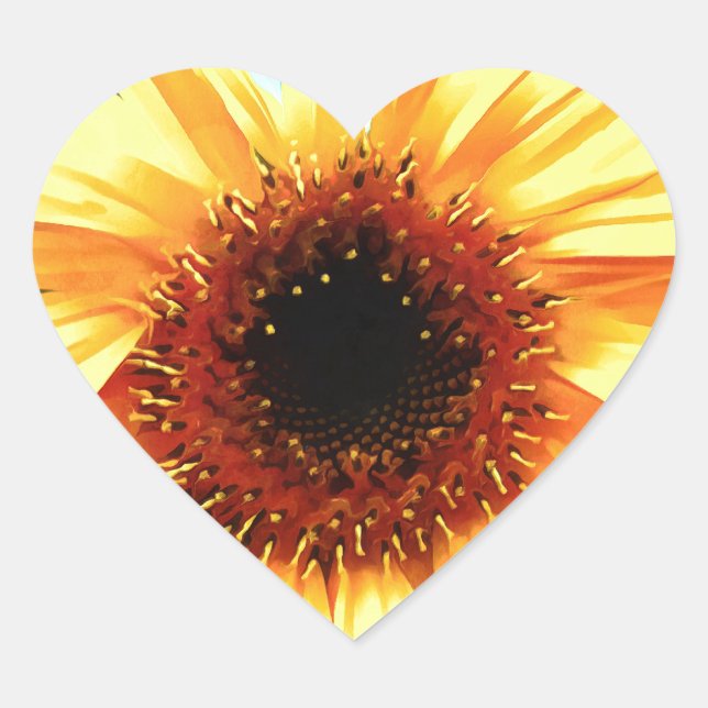 Sonnenblumenkernkleber Herz-Aufkleber (Vorderseite)