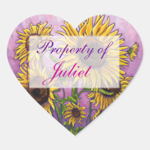 Sonnenblumenkernkleber Herz-Aufkleber