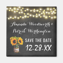 Sonnenblumenkhalkboard Land Save the Date rustikal Magnet