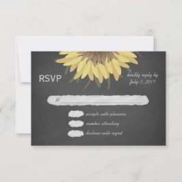 Sonnenblumenkhalkboard Rustic Wedding RSVP Karte