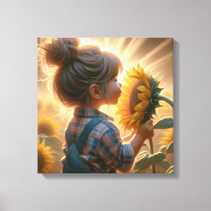 Sonnenblumenkind Leinwanddruck