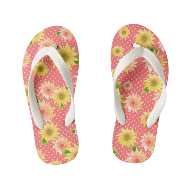 Sonnenblumenkirsche. Kid's Flip Flops (Fußbett)