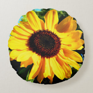 Sonnenblumenkissen Rundes Kissen