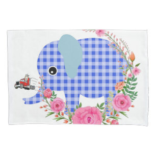 Sonnenblumenkissenkoffer, Blumenblauer Elefant Kissenbezug