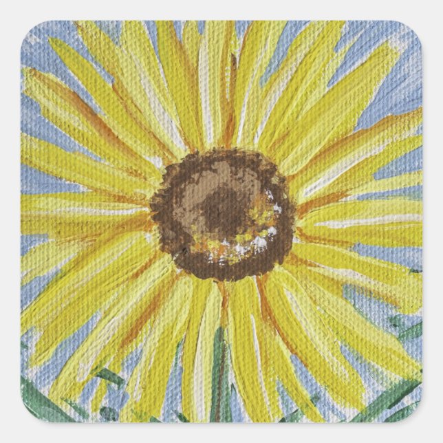 Sonnenblumenkleber Quadratischer Aufkleber (Vorderseite)