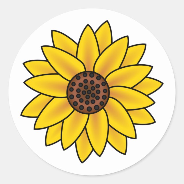 Sonnenblumenkleber Runder Aufkleber (Vorderseite)