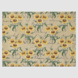 Sonnenblumenkörbe und kurvenförmige Dekoupage Seidenpapier