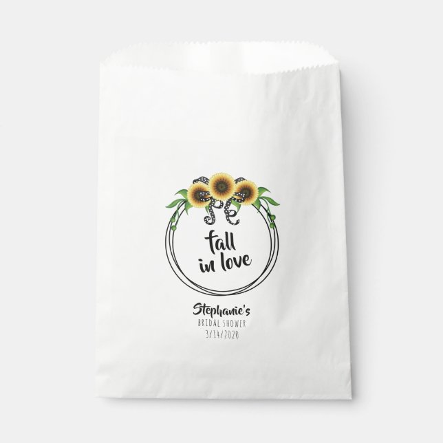 Sonnenblumenkranz-Brautparty Geschenktütchen (Vorderseite)
