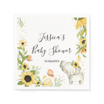 Sonnenblumenkranz Elefant Baby Shower