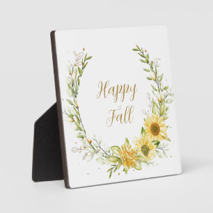 Sonnenblumenkranz mit anpassbarem Text Fotoplatte