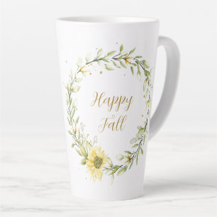 Sonnenblumenkranz mit anpassbarem Text Milchtasse