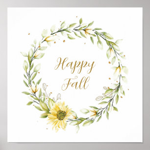 Sonnenblumenkranz mit anpassbarem Text Poster