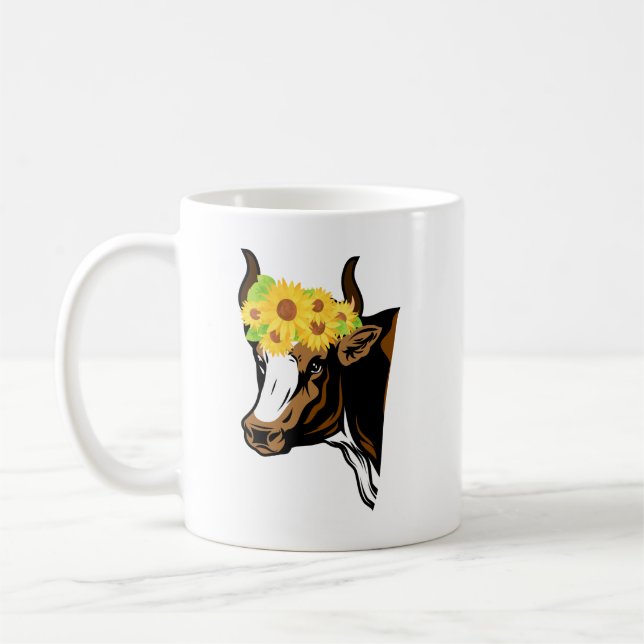 Sonnenblumenkuh Kaffeetasse (Links)