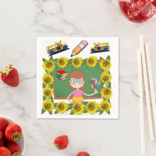 Sonnenblumenlehrer Papier Napkins Serviette