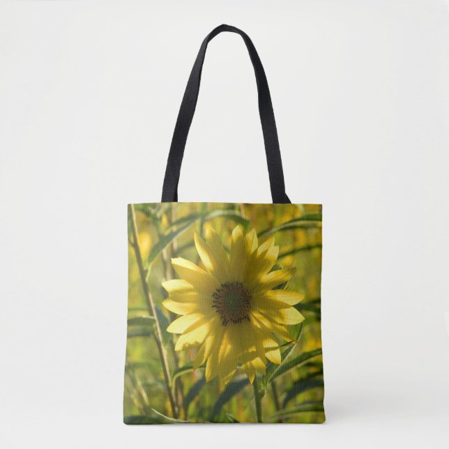 Sonnenblumenleuchte, bedruckte Tote-Tasche Tasche (Vorderseite)