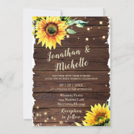 Sonnenblumenleuchten auf Christlicher Hochzeit aus Einladung