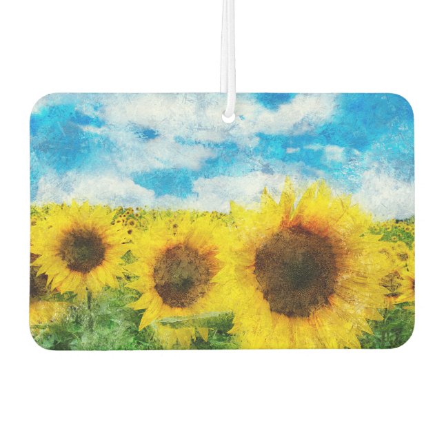 Sonnenblumenmalerei Autolufterfrischer (Vorderseite)