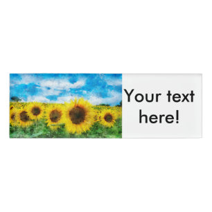 Sonnenblumenmalerei Namenschild