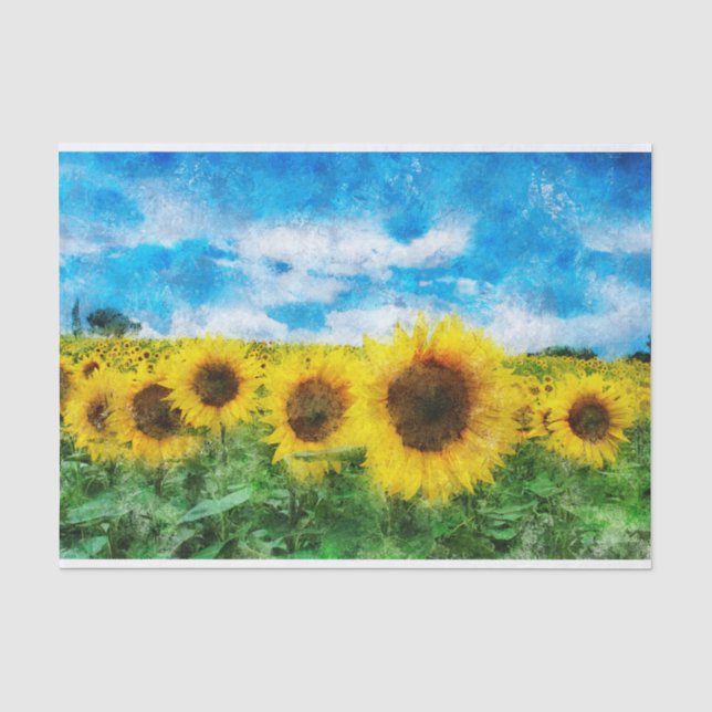 Sonnenblumenmalerei Seidenpapier (Vorderseite)