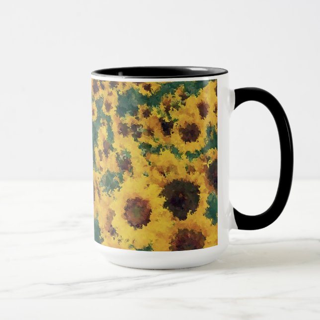 Sonnenblumenmalerei - Tasse (Rechts)