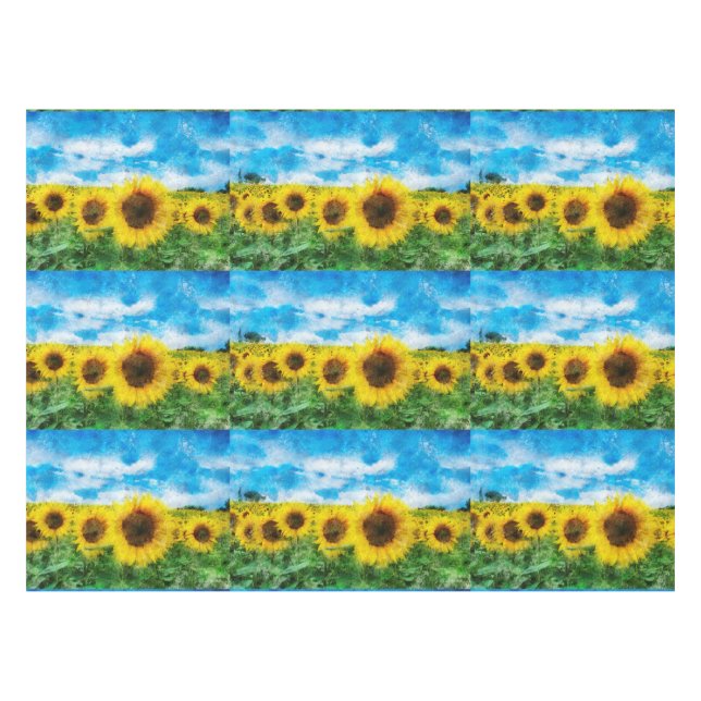 Sonnenblumenmalerei Tischdecke (Vorderseite (Horizontal))