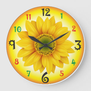 Sonnenblumenmauer Große Wanduhr