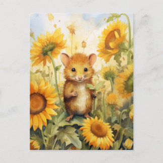Sonnenblumenmaus Garten 17 von 17 Postkarte
