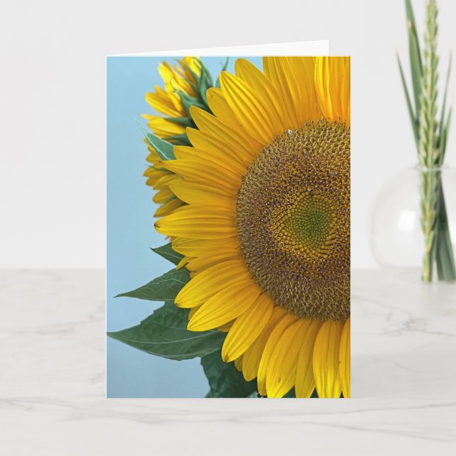 Sonnenblumenmeldekarte Dankeskarte (Vorderseite)
